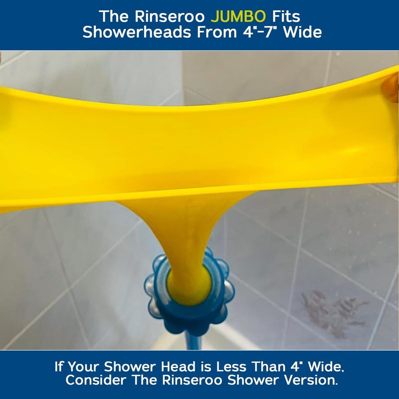 Rinseroo JUMBO Shower Cleaning Thing – Slip-On Handheld Hose Attachment for Fast, Mess-Free Shower Wall Rinsing–6 Ft Hose, Fits Up to 7" Shower Head–Temporarily Converts Standard Shower into Handheld - Image 3